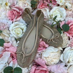 Zara Sheer Rhinestone Ballet Flat Size 40